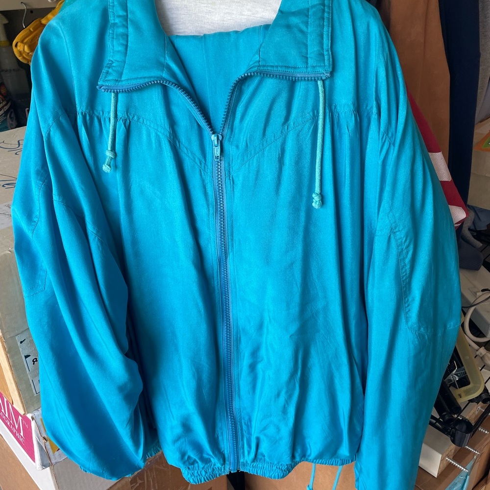 Vintage 100% nylon blue jumpsuit with pants